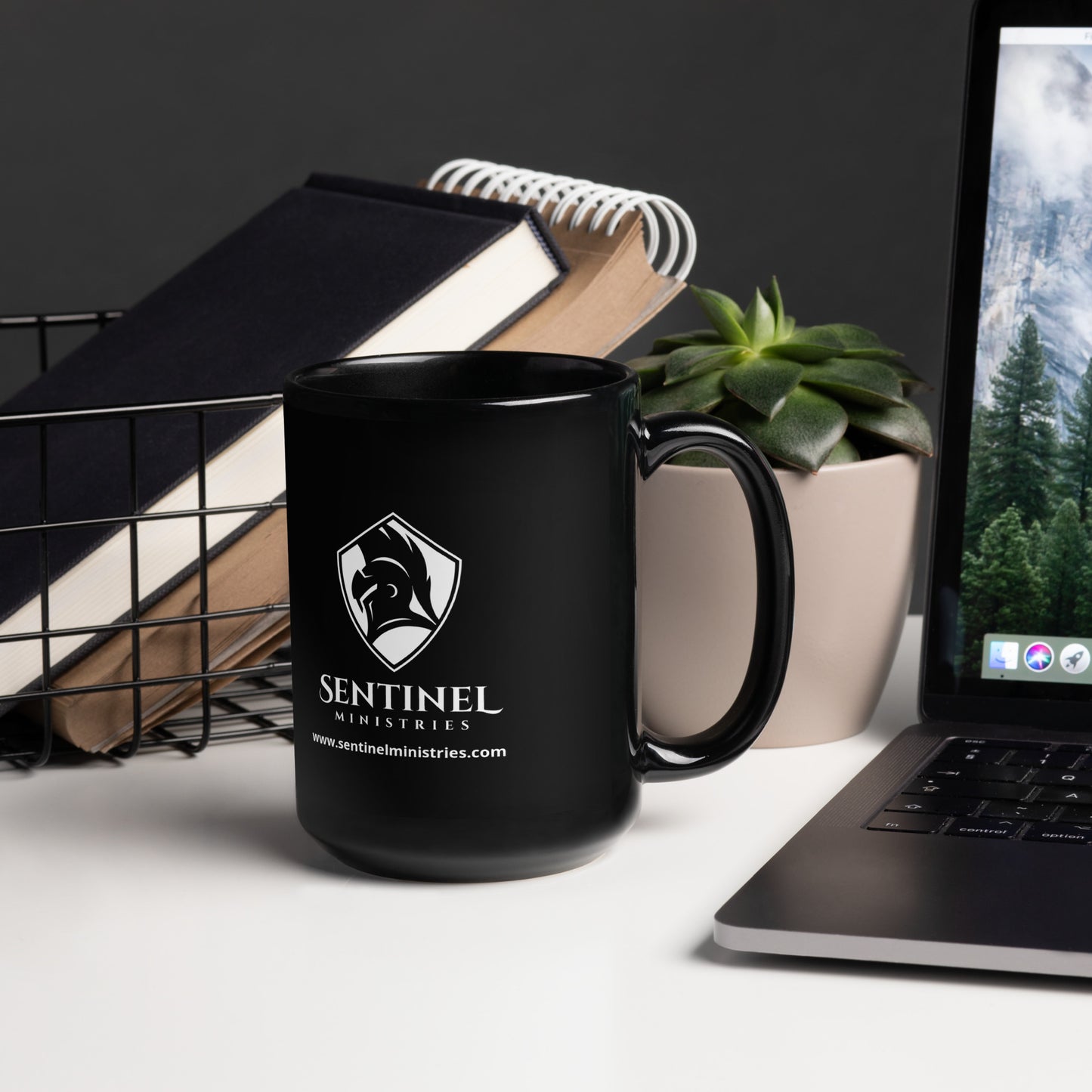 Sentinel Black Glossy Mug (Left-handed)