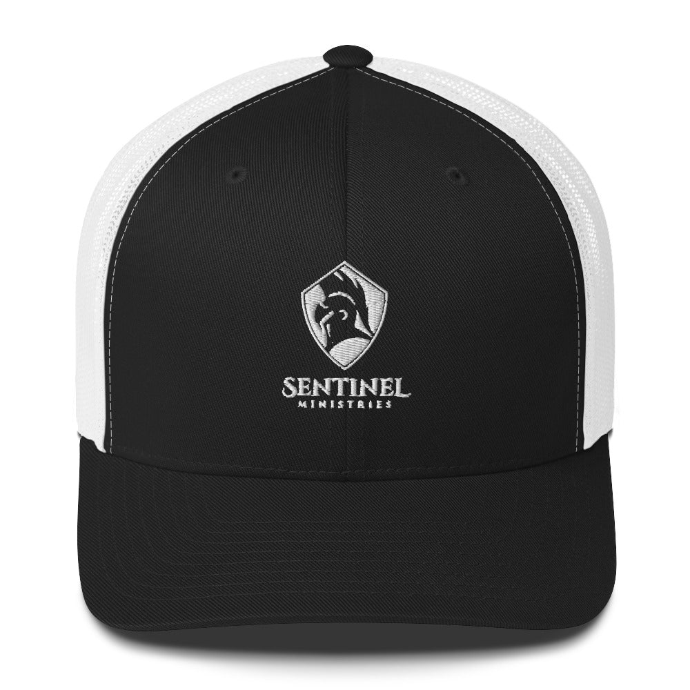Sentinel Ministries White Logo Trucker Cap