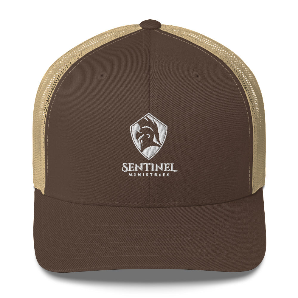 Sentinel Ministries White Logo Trucker Cap