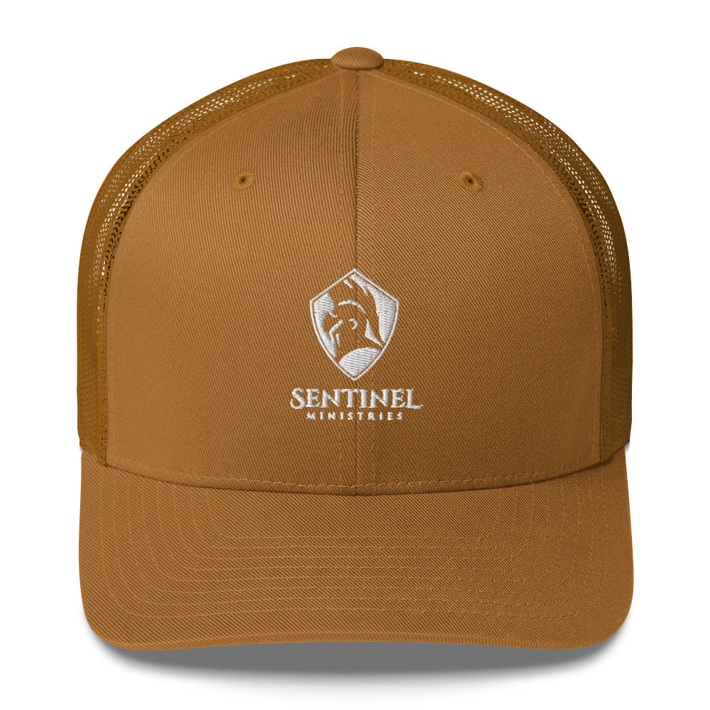 Sentinel Ministries White Logo Trucker Cap