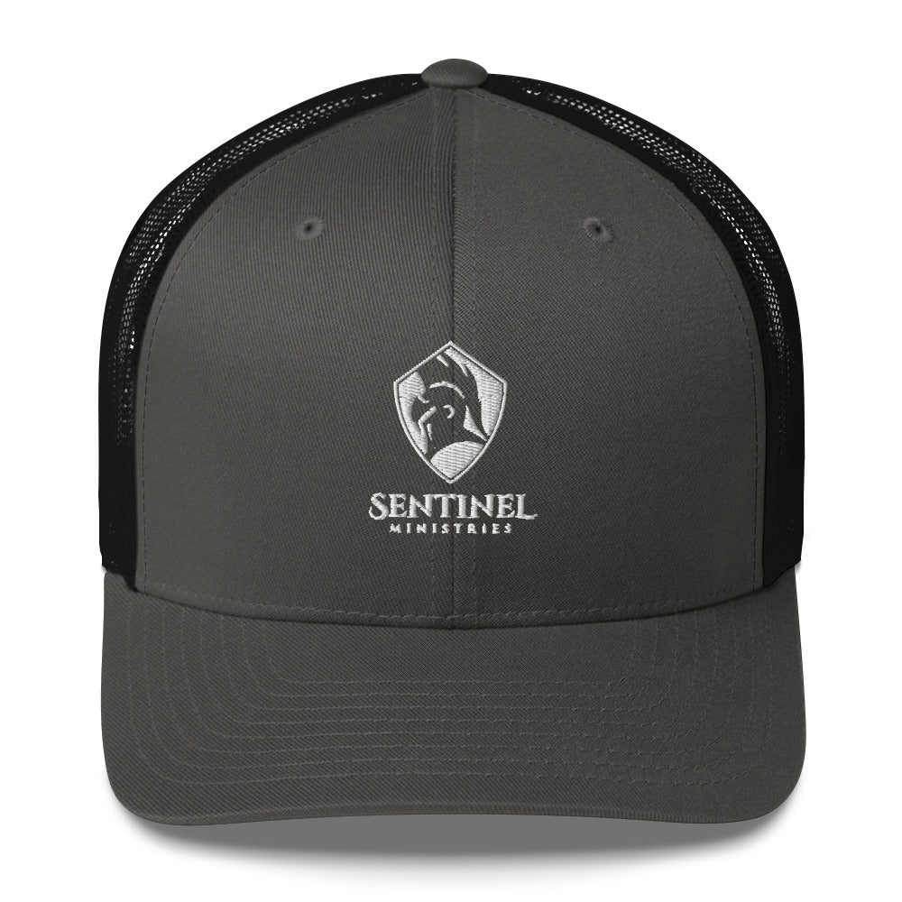 Sentinel Ministries White Logo Trucker Cap