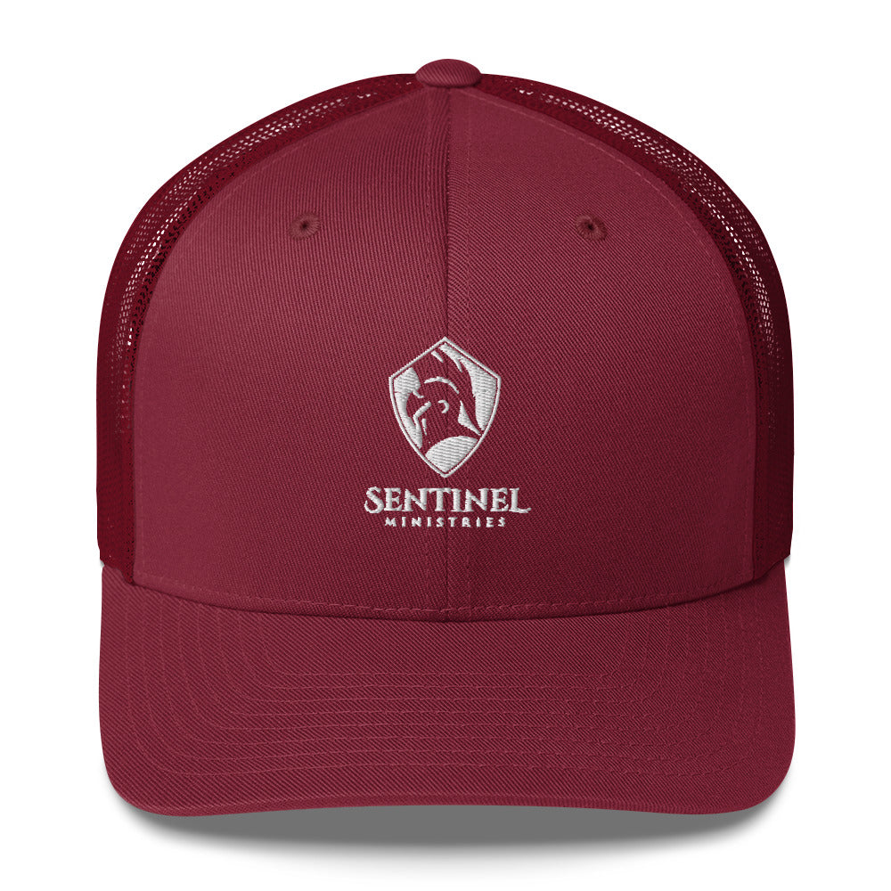 Sentinel Ministries White Logo Trucker Cap