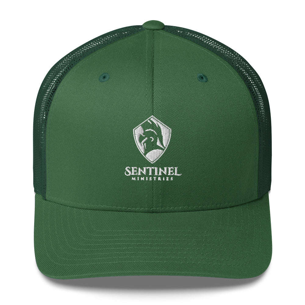 Sentinel Ministries White Logo Trucker Cap