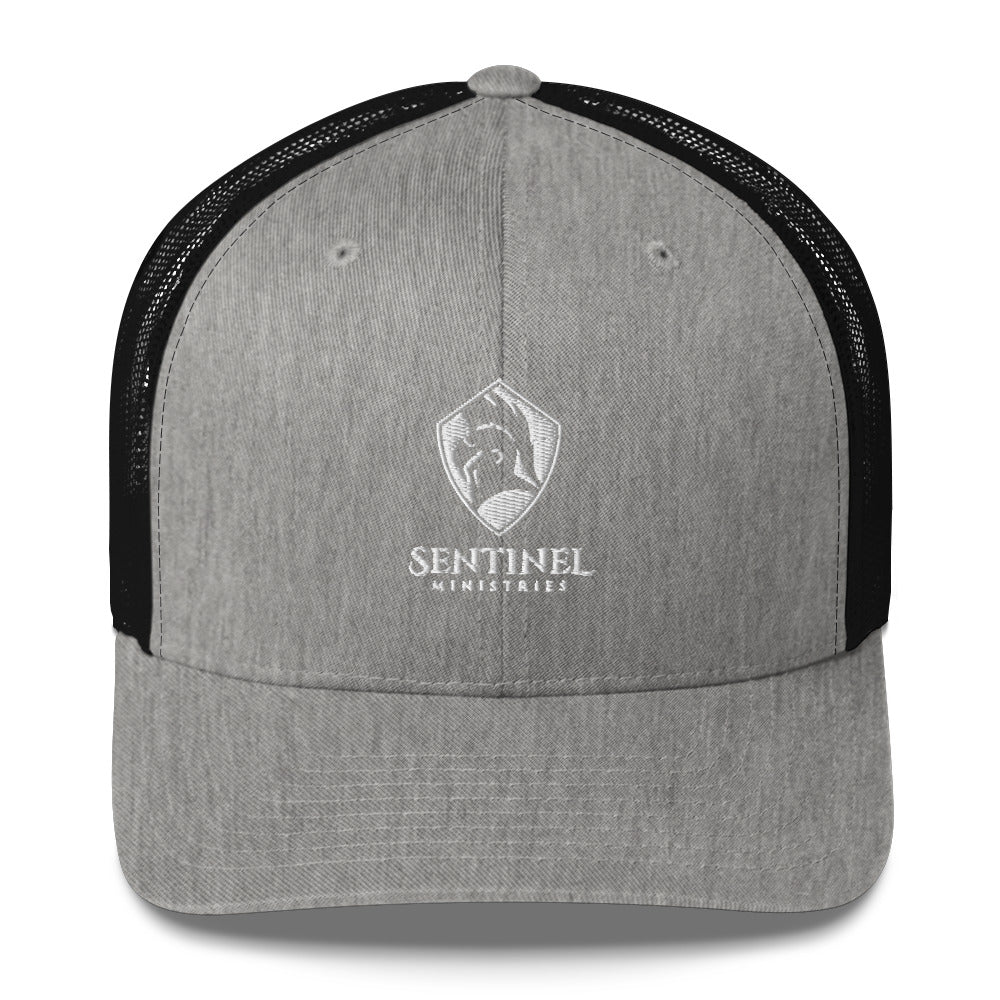 Sentinel Ministries White Logo Trucker Cap