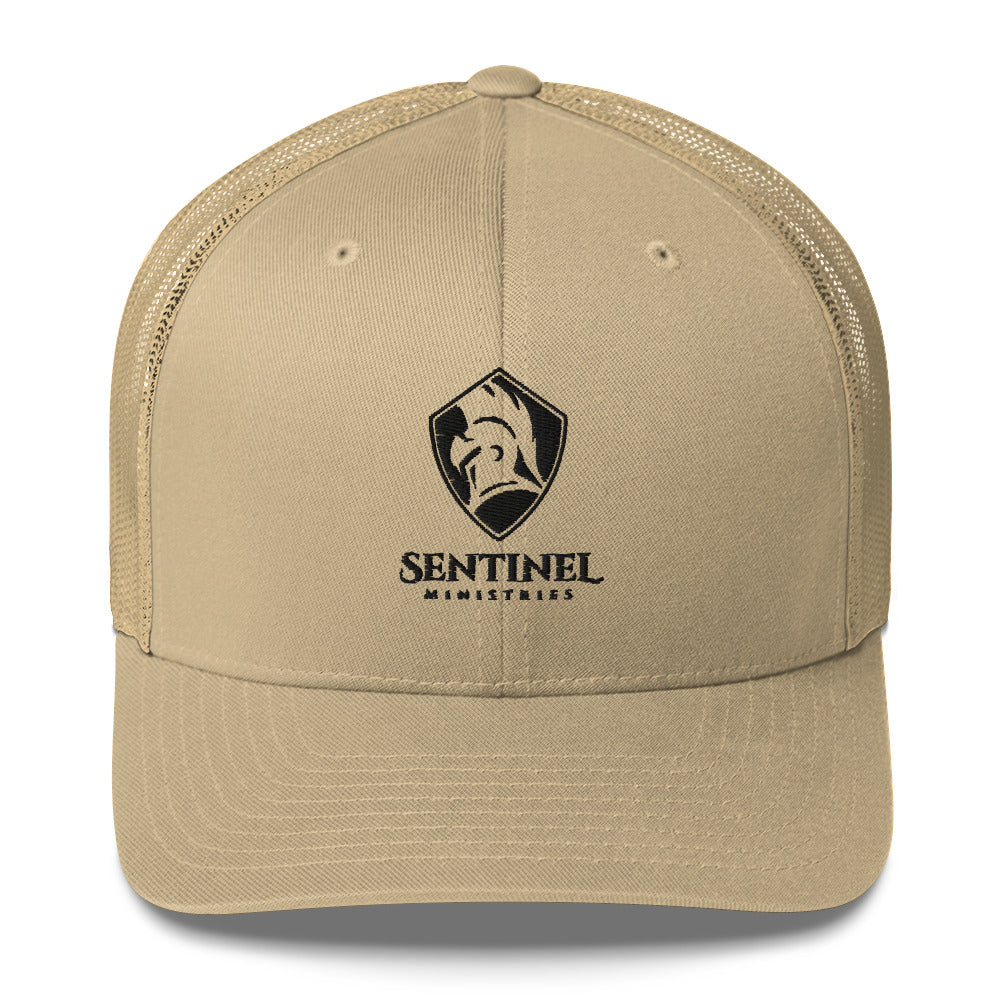 Sentinel Ministries Black Logo Trucker Cap