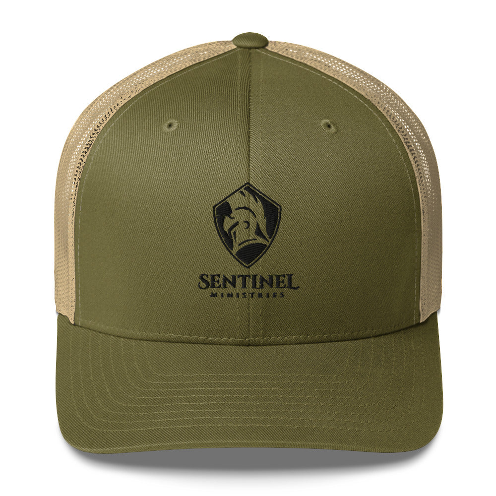 Sentinel Ministries Black Logo Trucker Cap