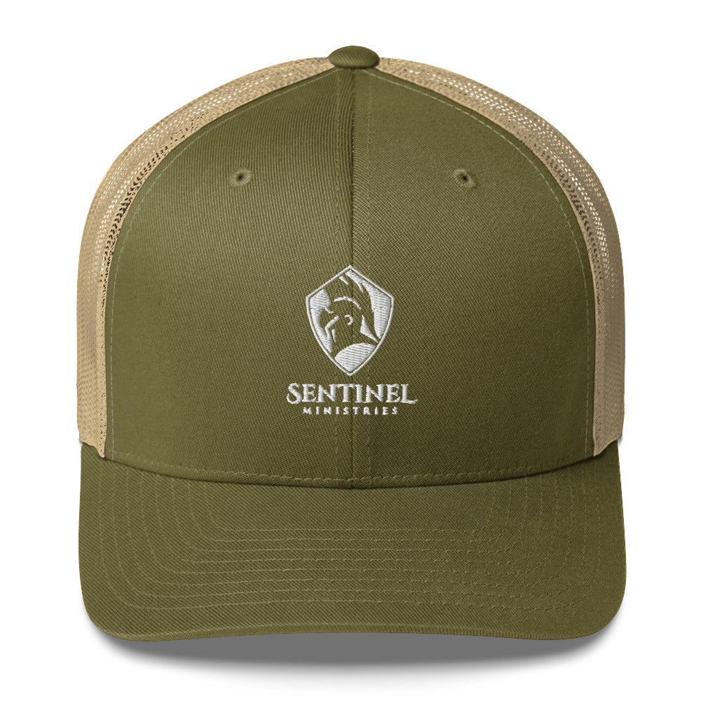 Sentinel Ministries White Logo Trucker Cap