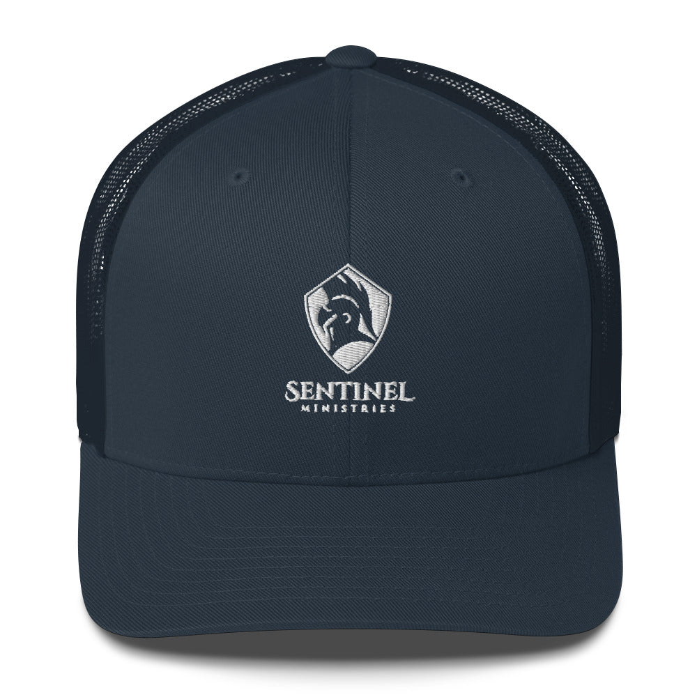 Sentinel Ministries White Logo Trucker Cap