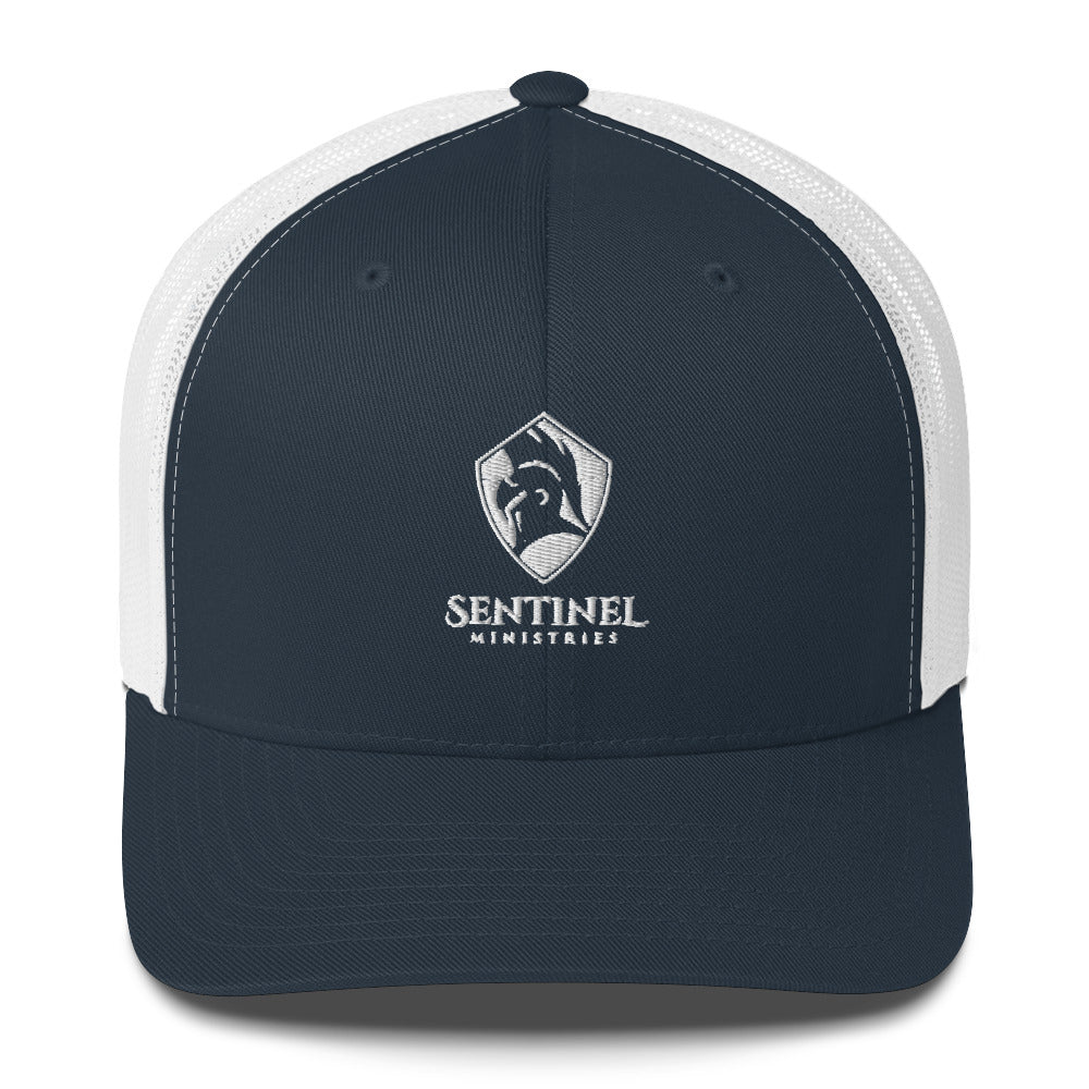 Sentinel Ministries White Logo Trucker Cap