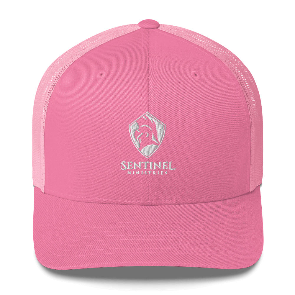 Sentinel Ministries White Logo Trucker Cap