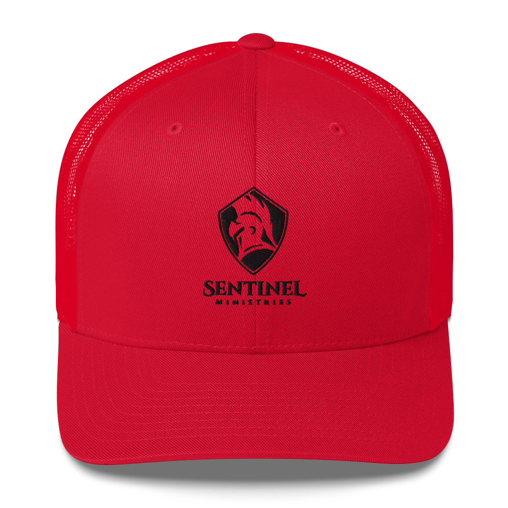 Sentinel Ministries Black Logo Trucker Cap