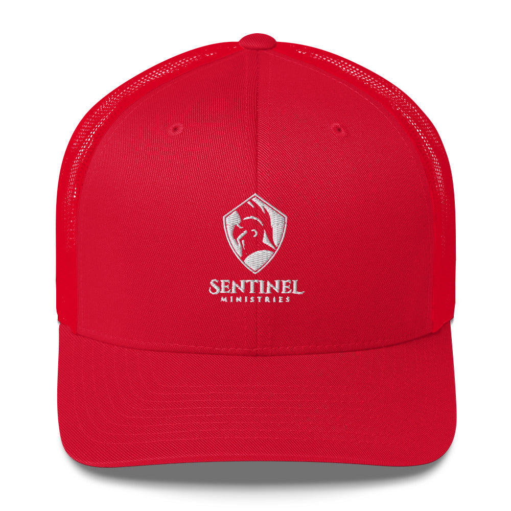 Sentinel Ministries White Logo Trucker Cap