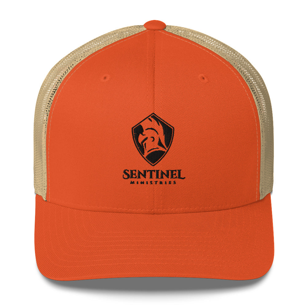 Sentinel Ministries Black Logo Trucker Cap