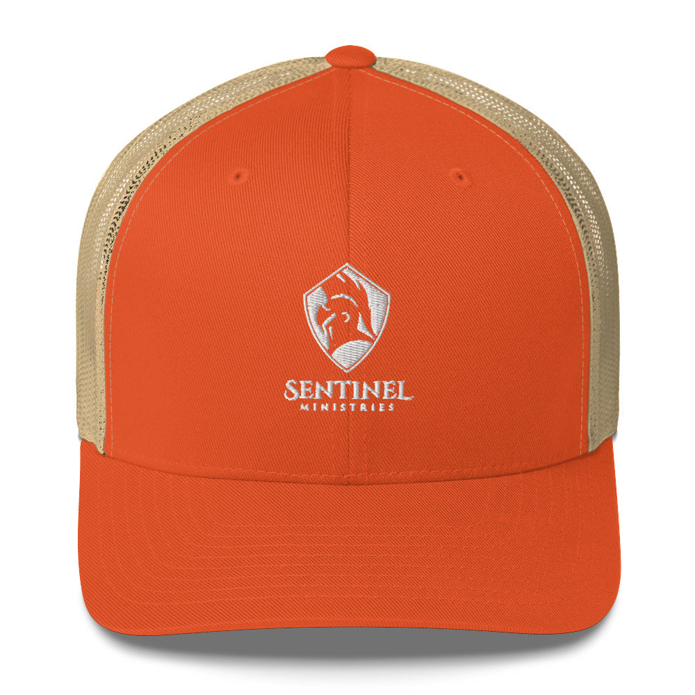 Sentinel Ministries White Logo Trucker Cap